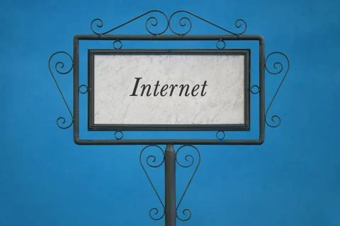 The Word "Internet" on a Signboard Stock Photos