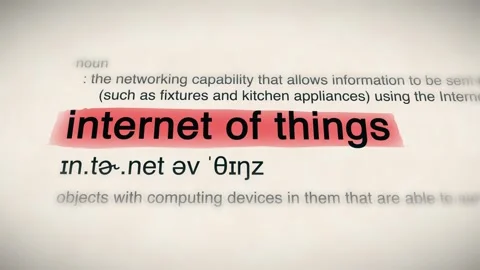 The Word internet of things in a Dictionary Animation Stock Footage 302033152