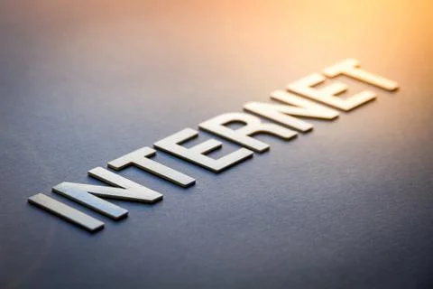 Word internet written with white solid letters 스톡 사진