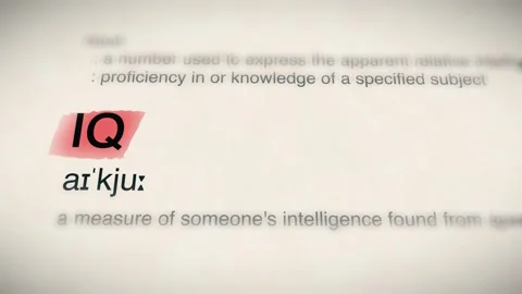 The Word IQ in a Dictionary Animation Stock Footage 302032221