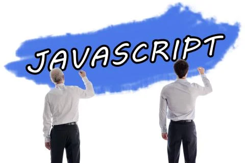 Word javascript written on a wall Stock-Fotos