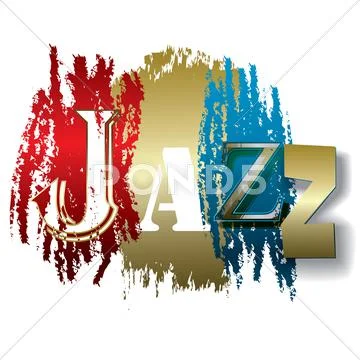 Word jazz isolated on a white Stock Illustration
