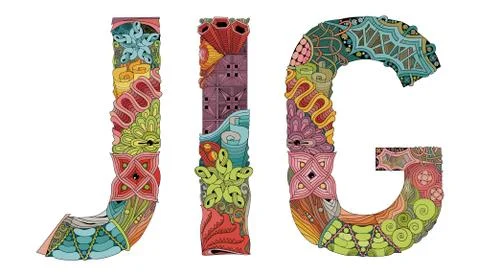 Word JIG. Vector decorative zentangle object Stock Illustration