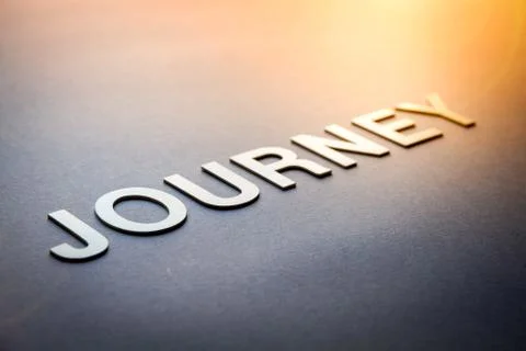 Word journey written with white solid letters Foto stock