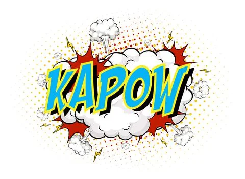 Word Kapow on comic cloud explosion background イラスト素材