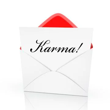 The word karma on a card Stock Illustration