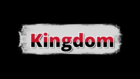 Word Kingdom written in bold red and black letters on a textured white brush Video stock 345635194
