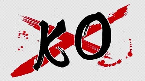 The word “Knockout” written in ink and brushstrokes Stock Footage 341545679