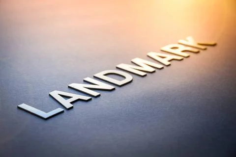  Word landmark written with white solid letters Word landmark written with... Stock Photos