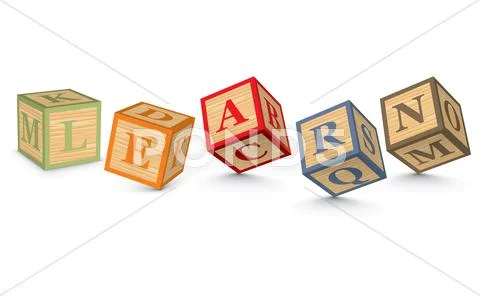 Word learn written with alphabet blocks ~ Clip Art #38725991