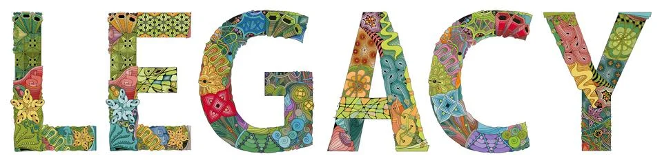 Word LEGACY. Vector zentangle object for decoration Stock Illustration