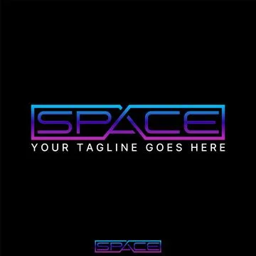 Word letter text Space with line. Related typography monogram technology Stock Illustration