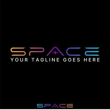 Word letter text Space with star. Related typography monogram technology Stock Illustration