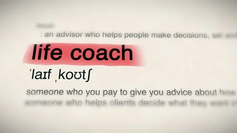 The Word life coach in a Dictionary Animation Stock Footage 302032265