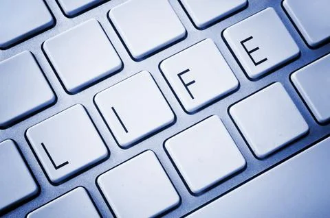 Word life on computer keyboard Illustrazione stock