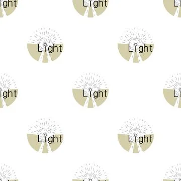 Word light with rays pattern seamless vector Stock Illustration