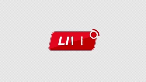 The word “LIVE” appears in a looping animation during a live news broadcast 스톡 동영상 341467094
