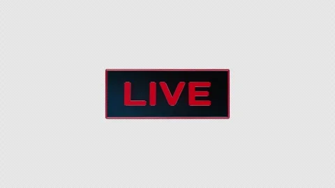 The word “LIVE” appears in a looping animation during a live news broadcast Stock Footage 341467103