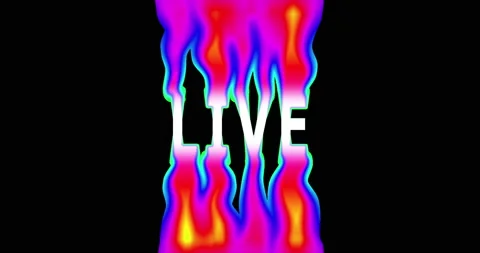 The word live is made in the style of hellish animation. The text live burns in Stock Footage 235639179
