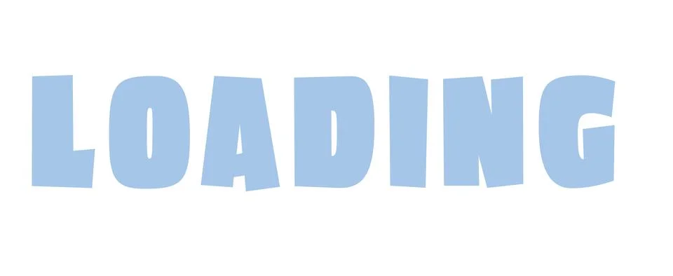 The word LOADING is displayed in bold black block letters against a plain whi Stock Illustration