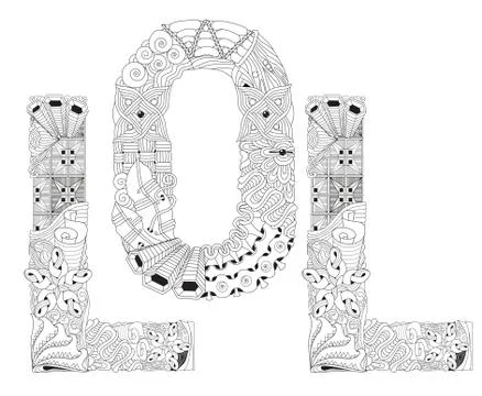 Word LOL for coloring. Vector decorative zentangle object Ilustração Stock