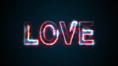 The word Love, computer generated. Burning inscription. Capital letters. 3d Stock-Illustration