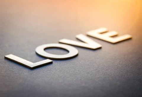  Word love written with white solid letters Word love written with white s... Foto stock