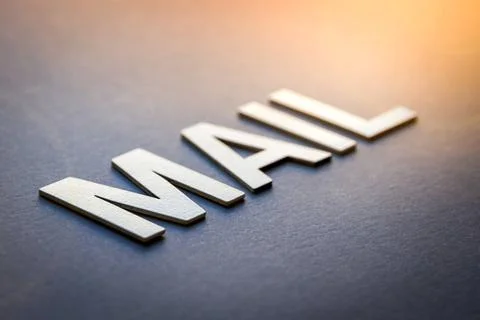  Word mail written with white solid letters Word mail written with white s... Foto stock