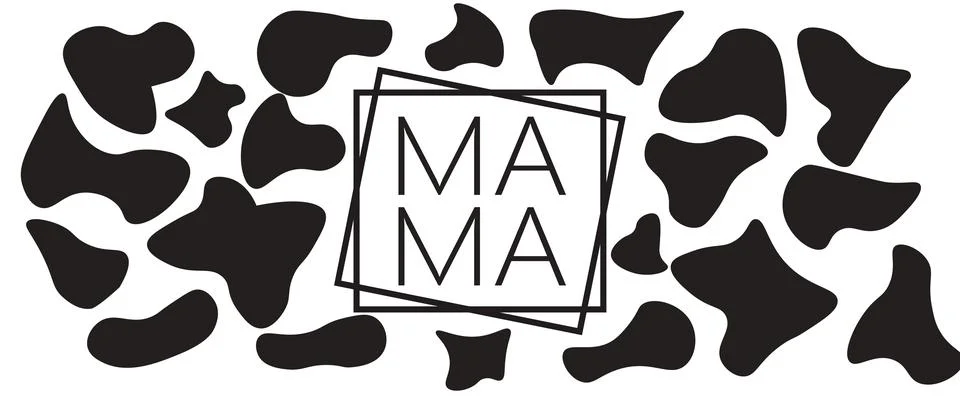 The word MAMA is centered inside two overlapping rectangular frames, surround 스톡 일러스트