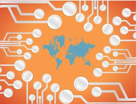 Word map and circuit board. illustration design イラスト素材