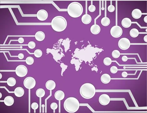 Word map and circuit board. illustration design 스톡 일러스트