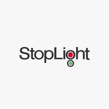 Word mark stoplight logo vector template, traffic light sign logo Stock Illustration
