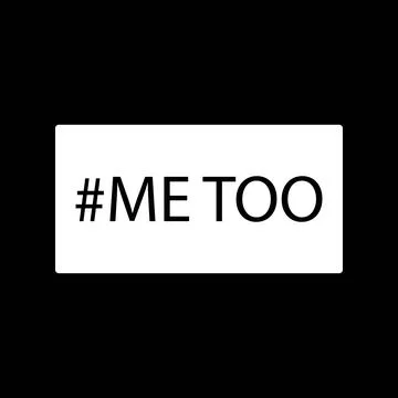 The word me too on black background Stock Illustration