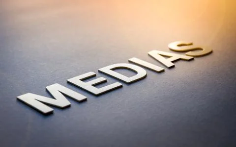 Word medias written with white solid letters Foto stock