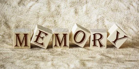 The word of MEMORY on building blocks concept Fotos de archivo