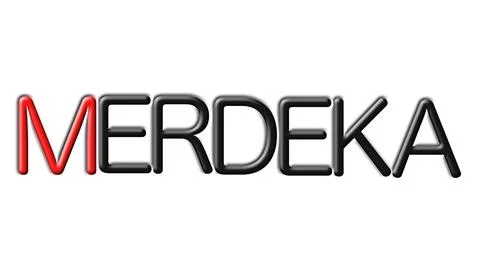 The word "MERDEKA" design. Suitable for logos, icons and stickers Stock Illustration