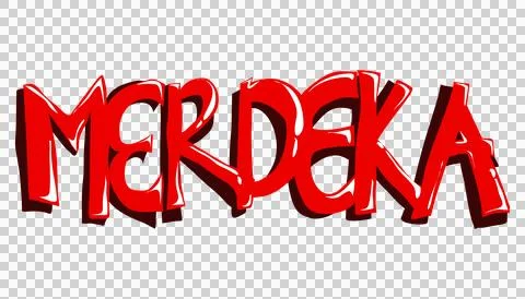 The word "MERDEKA" design. Suitable for logos, icons and stickers Ilustração Stock