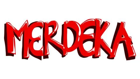 The word "MERDEKA" design. Suitable for logos, icons and stickers Stock Illustration