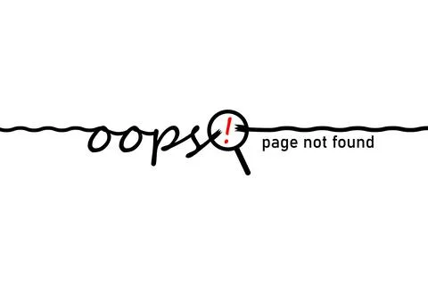 Word, message oops. Disconnect and page not found.  Stock Illustration
