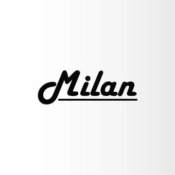 Word Milan vector logo design Stock Illustration