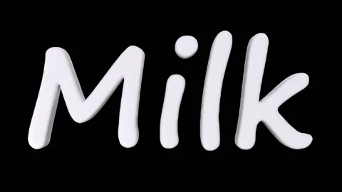 Word milk whose its letters melt Stock Footage 143865719