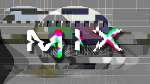 Word MIX, 3D glitch effect font, tv no signal retro television, seamless loop Stock Footage 119223502