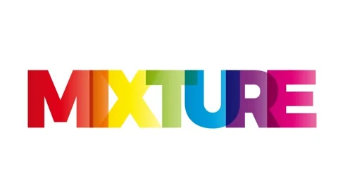The word Mixture. Animated banner with the text colored rainbow. Stock Footage 155097586