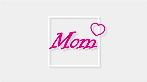 Word mom with heart in white frame Stock Footage 149854621