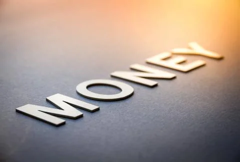  Word money written with white solid letters Word money written with white... Foto stock