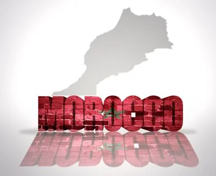 Word Morocco on a map background Stock Illustration