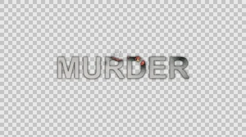 The Word Murder Burning in Flames to Ashes in Alpha Channel Stock Footage 61046442