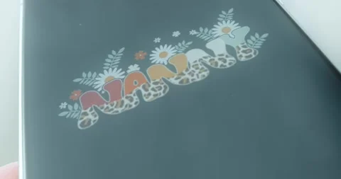 Word NANNY with floral elements, presentation Stock Footage 313438149