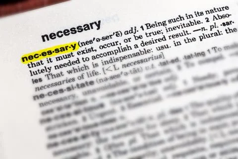 Word necessary Stock Photos