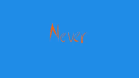 The word never blue background Video stock 276340441